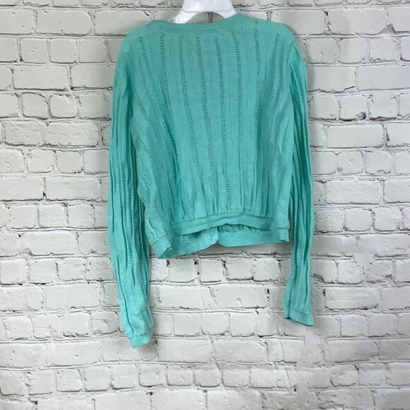 GAP Kids Mint Green Button Down Ribbed Cardigan Spring Sweater Girls Size 10 - Picture 5 of 7